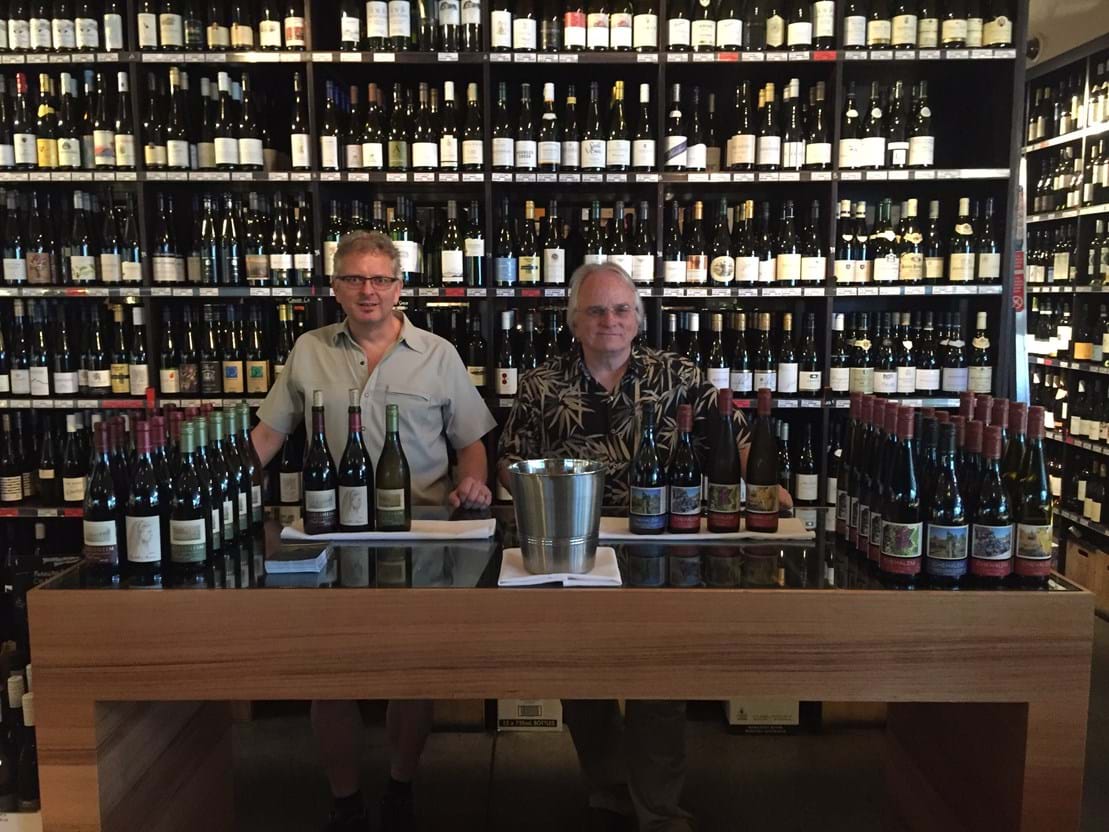 Dave and Harry set to go for Cru Bar instore Oregon winetasting.